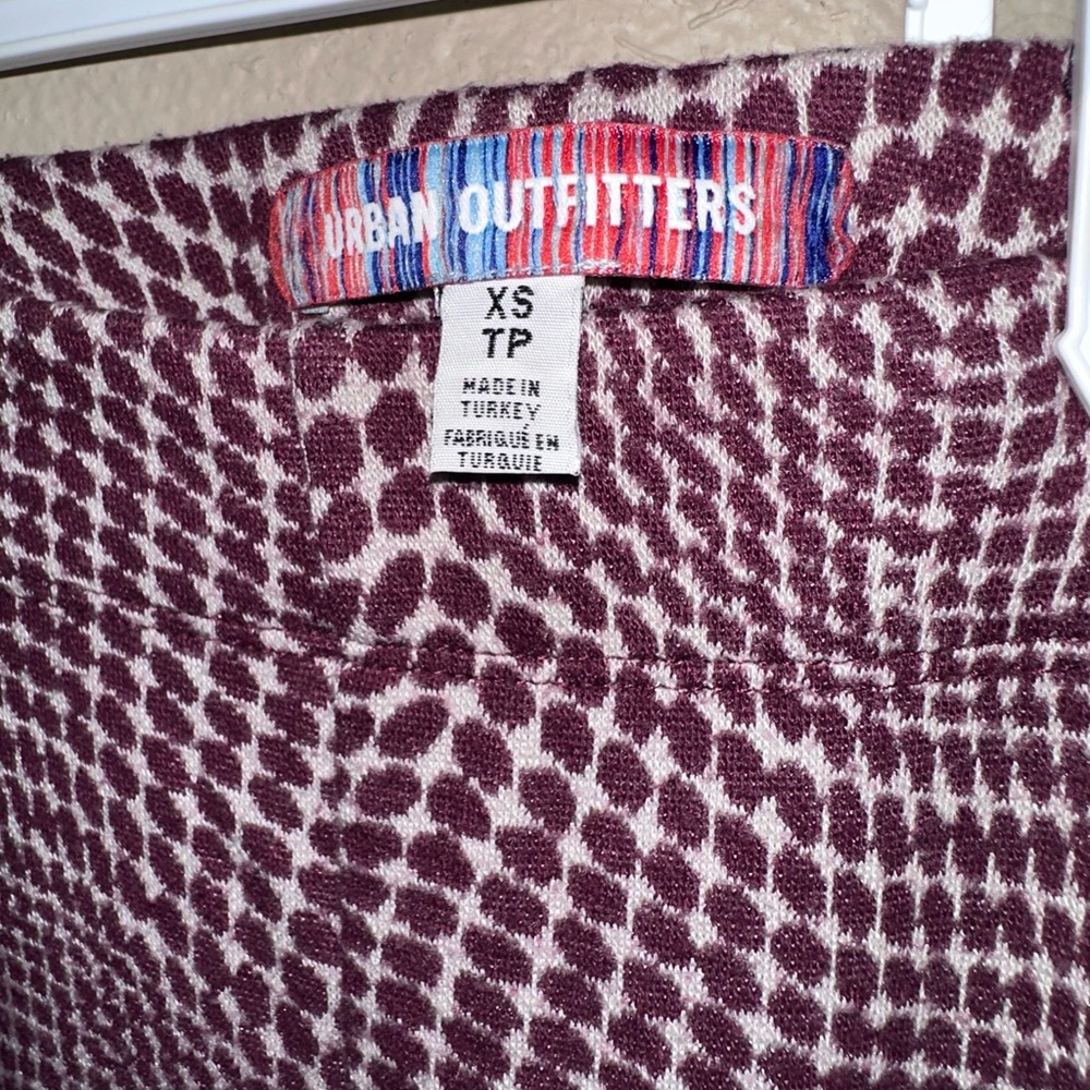 UO Bryn Flare Maroon Pull On Knit Pants - Picture 4 of 5